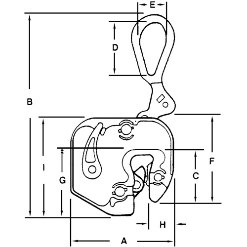&eacute;lingue l&egrave;ve-t&ocirc;le GXL, 1000 lb (0,5 tonne), Ouverture de la m&acirc;choire de 1/16" - 5/8" Par Equipment
