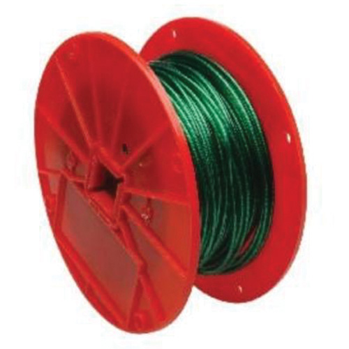 C&acirc;ble m&eacute;tallique, 250' (76,2 m) x 1/16", 28 lb (0,014 tonne), Rev&ecirc;tement de vinyle Par Equipment