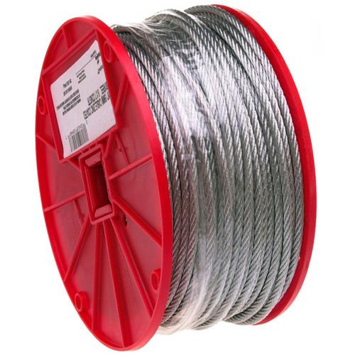 Wire Cable, 250' (76.2 m) x 3/16", 840 lbs. (0.42 tons), Galvanized Par Equipment