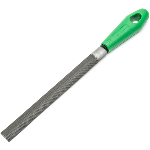 Double Cut File with Green Handle, Half Round, 8", Bastard Par Equipment