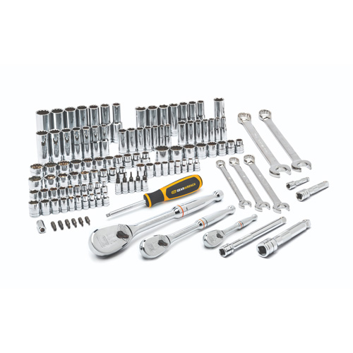 Jeu d'outils pour m&eacute;caniciens &agrave; 6 et 12 pans standards et profonds de 1/4", 3/8" et 1/2" SAE/m&eacute;triques Par Equipment