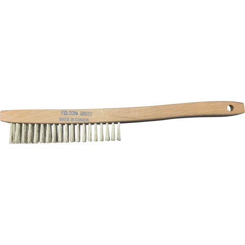 Curved-Handle Scratch Brushes, Stainless Steel, 4 x 19 Wire Rows, 14" Long Par Equipment
