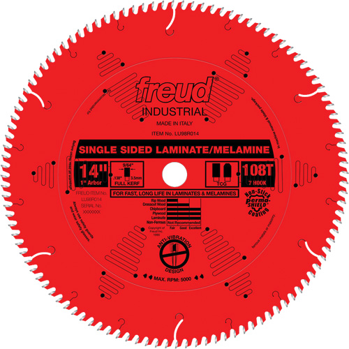TCS Industrial Saw Blade - Chipboard, 14", 108 Teeth, Laminate Use Par Equipment