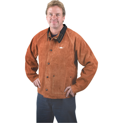 Welding Jacket, Leather, 4X-Large, Lava Brown Par Equipment