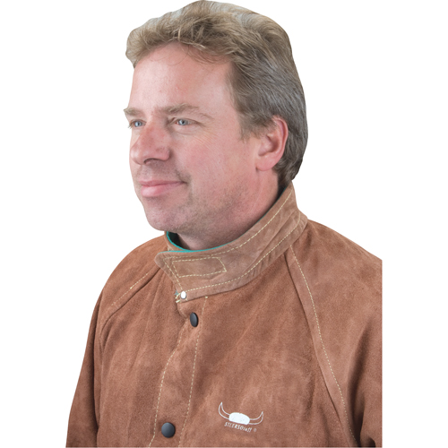 Welding Jacket, Leather, 4X-Large, Lava Brown Par Equipment