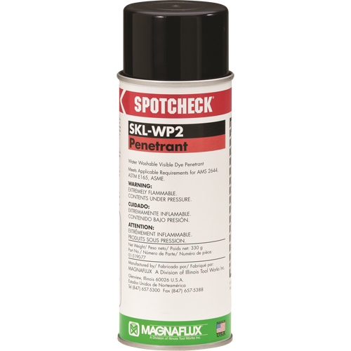 Spotcheck&reg; Penetrants - SKL-WP2 Water Washable Penetrants, Aerosol Can Par Equipment