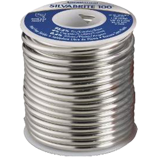 Brasure Silvabrite 100, Sans plomb, 95,5 % d'&eacute;tain, 4 % de cuivre, 0,5 % d'argent, dia. 0,125" Par Equipment