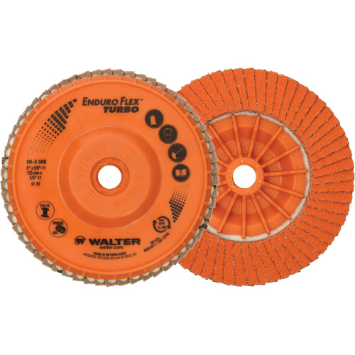 Disque &agrave; lamelles Enduro-Flex Turbo, 5" x 5/8"-11, Type 27S, Grain 80, C&eacute;ramique Par Equipment