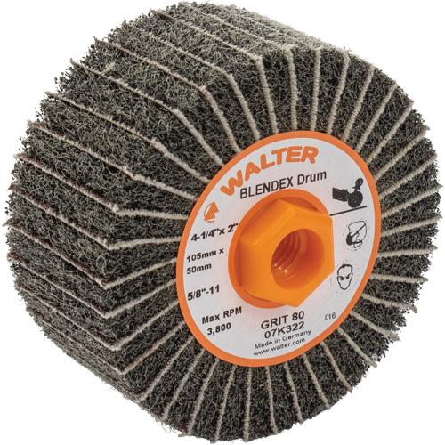 Two-In-One Finishing Drums, 4-1/4" Dia. x 2" W, 5/8"-11 Arbor, 80 Grit Par Equipment