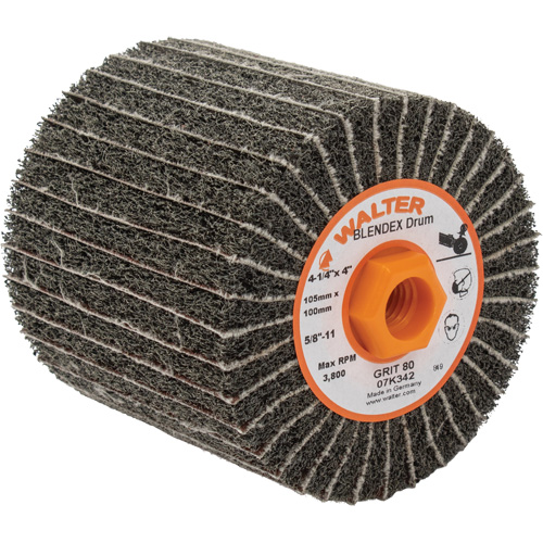 Two-In-One Finishing Drums, 4-1/4" Dia. x 4" W, 5/8"-11 Arbor, 80 Grit Par Equipment