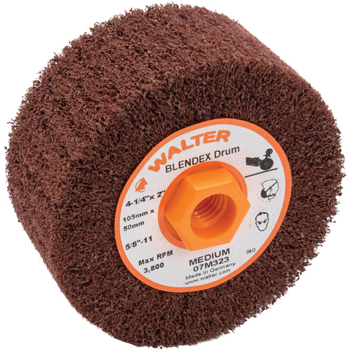 Blendex Surface Conditioning Drum, 4-1/4" Dia. x 2" W, 5/8"-11 Arbor, Medium Grit Par Equipment