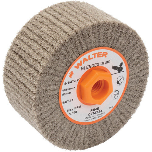 Tambour de conditionnement de surface Blendex, 4-1/4" dia. x 2" la, 5/8"-11 Arbre, Grain Fin Par Equipment