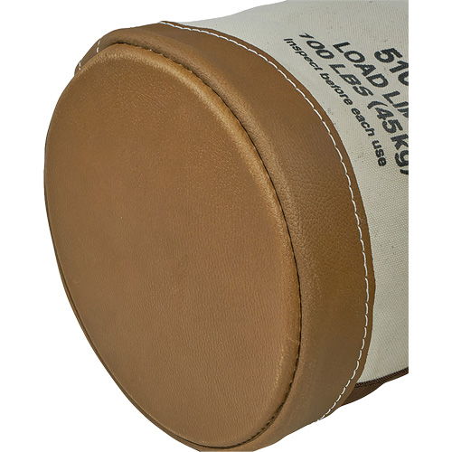 Leather-Bottom Bucket, 17" H, Canvas, White Par Equipment