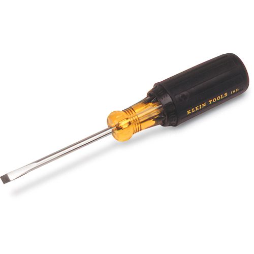 Slot Cabinet Tip Screwdriver, 3/16" Tip, Round, 13-3/4" L, Cushion Grip Handle Par Equipment