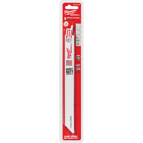 Lames haute performance Super Sawzall, Bim&eacute;tal, 18 Dents par pouce, 9" lo x 3/4" la Par Equipment