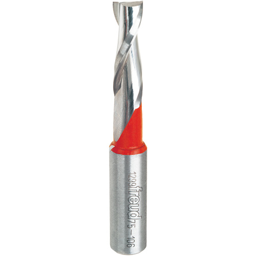 Up Spiral Router Bit, 3/8" Dia., 1-1/4" Carbide Height, 3" L, 1/2" Shank Par Equipment