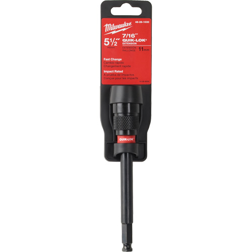 Quik-Lok Impact Drill Bit Extension, 7/16" Max. Diameter, 5-1/2" Length, 7/16" Shank Par Equipment