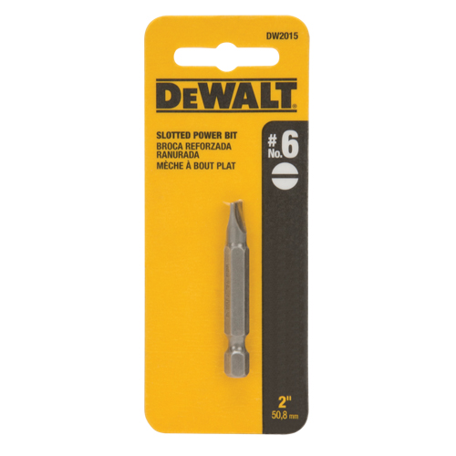Embout de tournevis, Fente, Embout #6, Prise 1/4", Longueur 2" Par Equipment