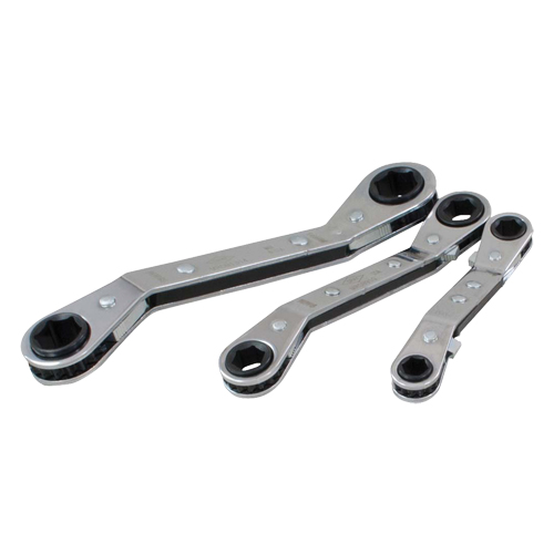 Offset Wrench Set, Ratcheting Box, 3 Pieces, Metric Par Equipment