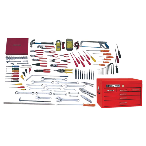 Electricians Master Set With Top Chest, 114 Pieces Par Equipment