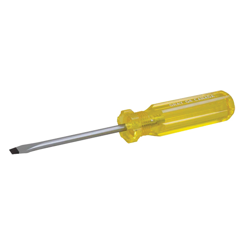 Slotted Screwdriver, 1/4", 8-1/4" L, Plastic Handle Par Equipment