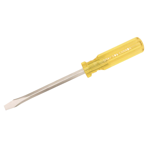 Slotted Screwdriver, 1/4", 6-3/4" L, Plastic Handle Par Equipment