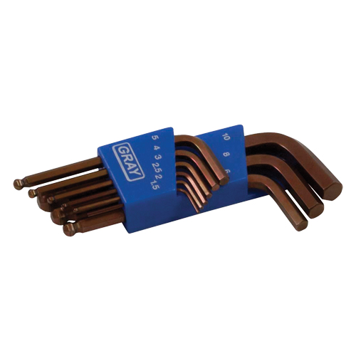 Short Ball End Hex Key Set, 9 Pcs., Metric Par Equipment