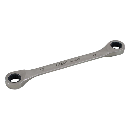 Double Box End Gear Ratcheting Wrench, 12 Point, 8 mm x 9 mm, Plain Finish Par Equipment