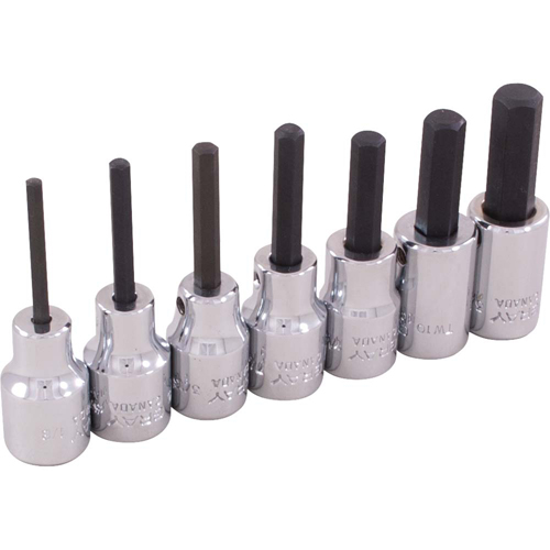 Hex Head Socket Set, Hex, 3/8" Drive, 7 Pcs Par Equipment