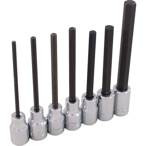 Hex Head Socket Set, Hex, 3/8" Drive, 7 Pcs Par Equipment