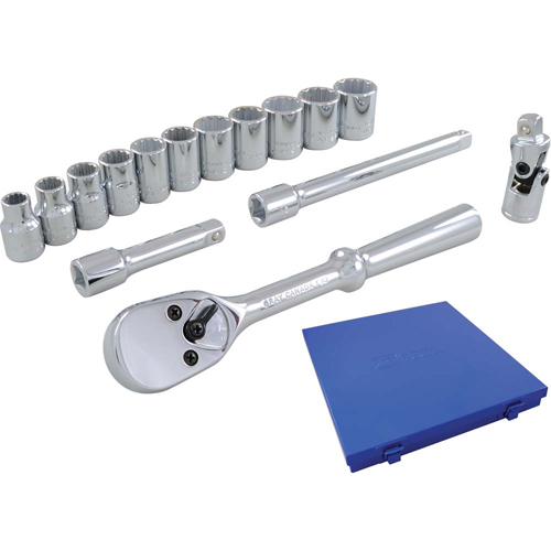 Jeu de douilles et accessoires, 15 Mcx, Prise de 3/8" Par Equipment