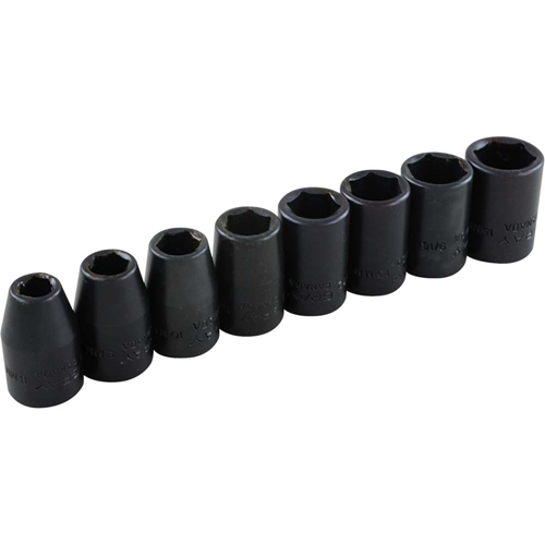 Jeu de douilles, 8 Mcx, Chocs, Prise de 3/8", Profond Par Equipment