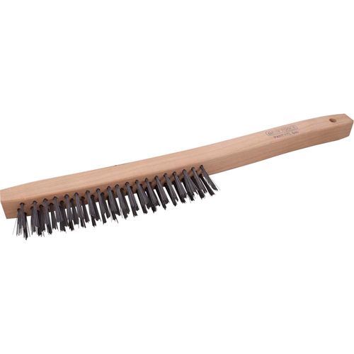 Long Handle Industrial-Duty Scratch Brush, Steel, 3 x 19 Wire Rows, 14" Long Par Equipment