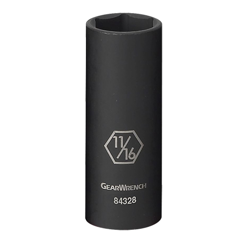 Socket, Impact, 1/2", 3/8" Drive, 6 Points, Deep Par Equipment