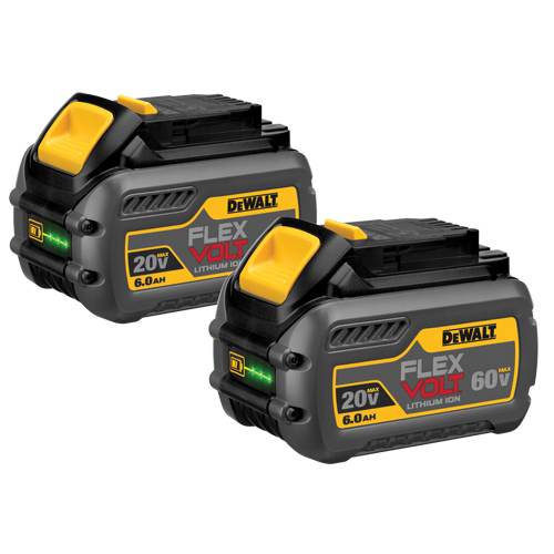 FlexVolt Batteries, Lithium-Ion, 60 V, 6 A Par Equipment