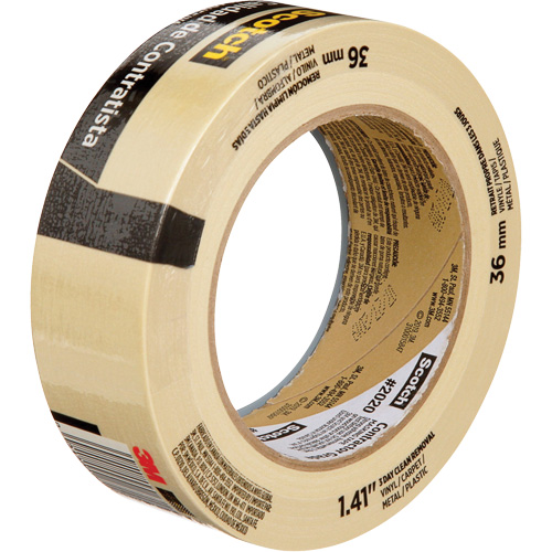 Scotch&reg; Contractor Grade Masking Tape 2020, 36 mm (1-1/2") x 55 m (180'), Beige Par Equipment