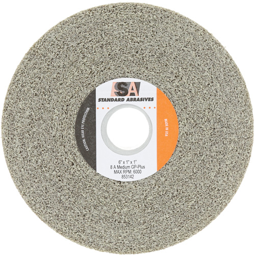 Standard Abrasives General Purpose Plus Wheel, 6" Dia., Medium Grit, Aluminum Oxide Par Equipment