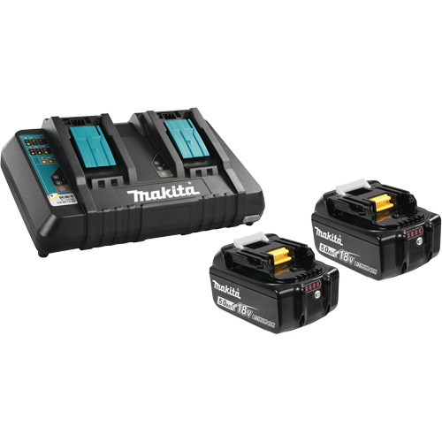Li-Ion Battery & Dual-Port Charger Kit, 18 V, Lithium-Ion Par Equipment