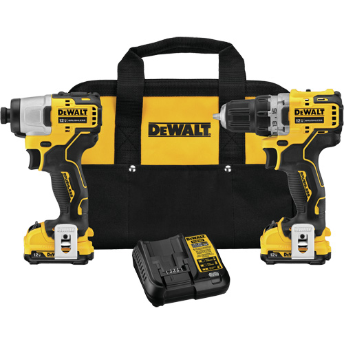 Xtreme Brushless Drill & Impact Driver Kit, Lithium-Ion, 12 V Par Equipment