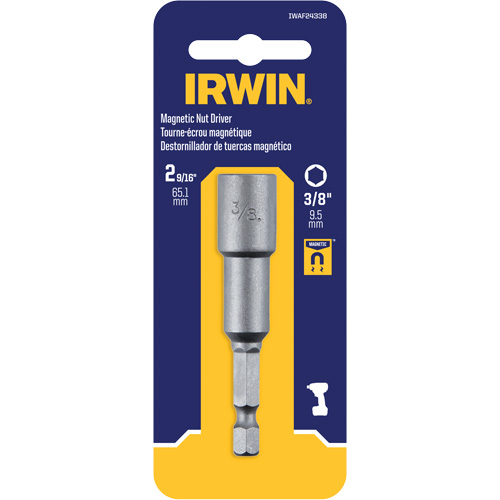 Tourne-&eacute;crou, Embout 3/8", Prise 1/4", 2-9/16" lo, Magn&eacute;tique Par Equipment