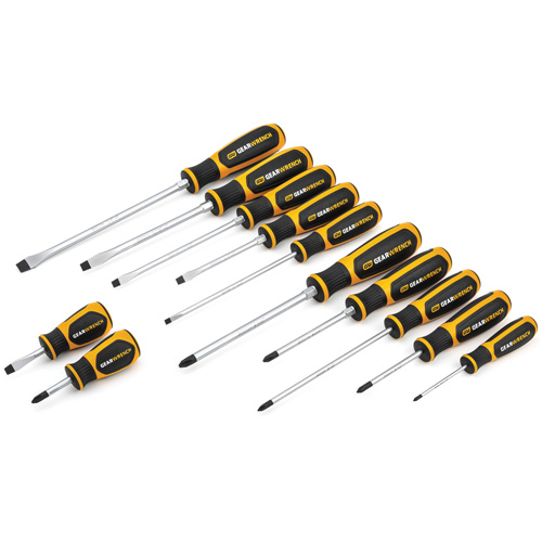 Jeu de tournevis &agrave; fente/Phillips &agrave; double mat&eacute;riaux, 12 mcx Par Equipment