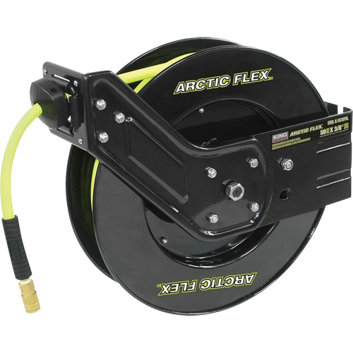 Retractable Hose Reel with Hybrid Polymer Hose, Air, 3/8" x 50', Single Hose, 300 psi Par Equipment