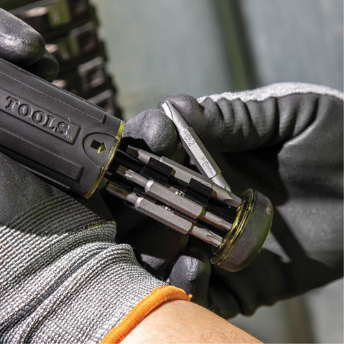15-in-1 Multi-Bit Ratcheting Screwdriver, 8-3/4" L, Cushion Grip Handle Par Equipment