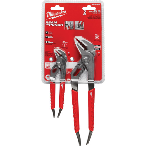 Jeu de pinces &agrave; m&acirc;choires droites 6" et 10" &agrave; prise Comfort Grip, 2 Morceaux Par Equipment