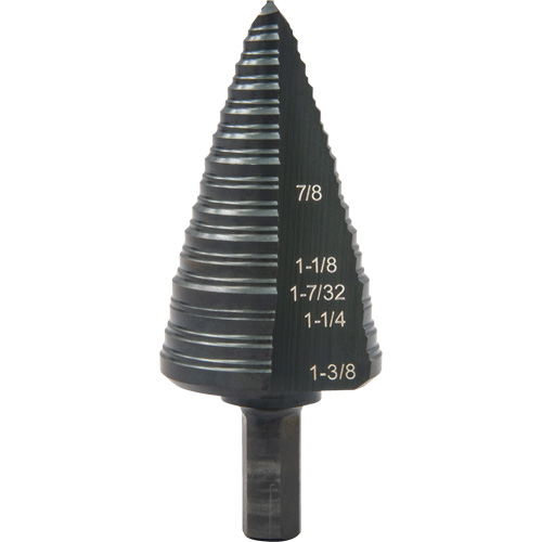 #12 Multi-Hole Step Drill Bit, 7/8" - 1-3/8" , 1/16" Increments, High Speed Steel Par Equipment