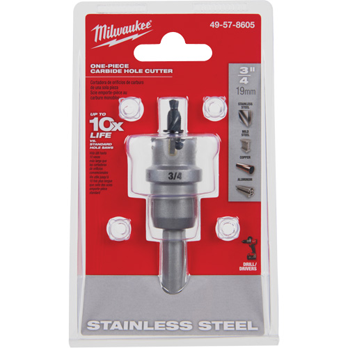 Scies-cloches au carbure monobloc, 3/4", Profondeur de la coupe de 3/16" Par Equipment