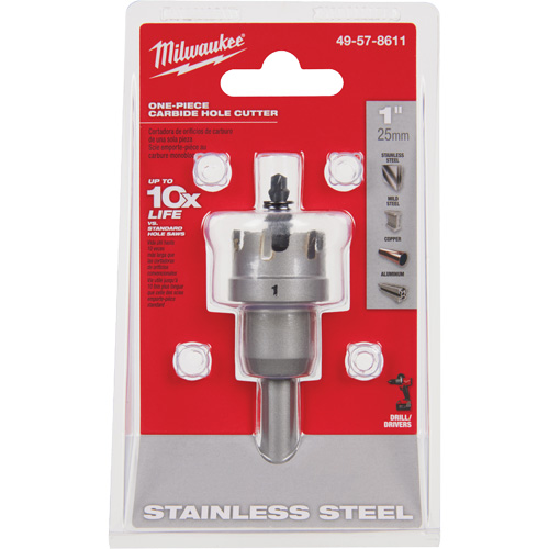 Scies-cloches au carbure monobloc, 1", Profondeur de la coupe de 3/16" Par Equipment