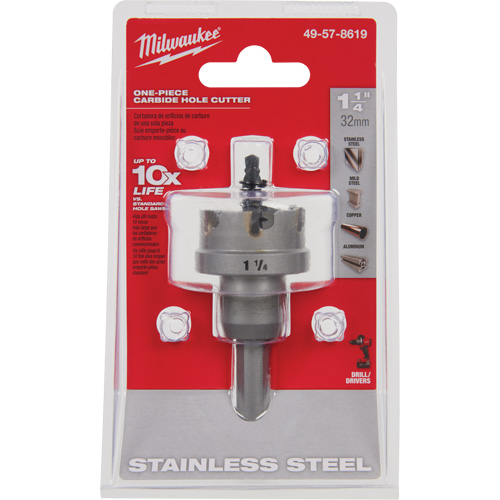 Scies-cloches au carbure monobloc, 1-1/4", Profondeur de la coupe de 3/16" Par Equipment