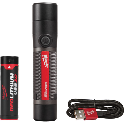 Lampe de poche compacte compatible USB, DEL, 800 lumens, Piles Rechargeable Par Equipment