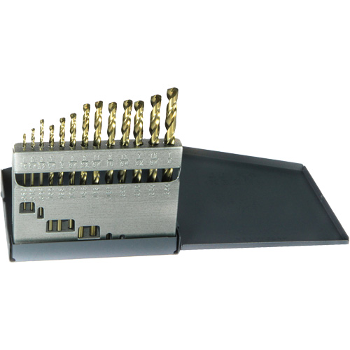 DRILLCO Heavy-Duty Jobber Length Drill Bit Set, 13 Pieces, Cobalt Par Equipment